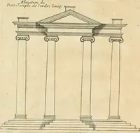 Picture 43 of 53 from Liure nouueau de l'art d'architecture : des cinq ordres et de plusieurs recueils de cette science, comme amphitheatres, plans, élevations, perspectiue et autres, desseignez correctement d'apres Vitruue, Scamossi, Palladio, Vignole et de Lorme (1650), leaf 54