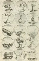 An illustration from Livre curieux et utile pour les sçavans et artistes : composé de trois alphabets de chiffres simples, doubles & triples, fleuronnez et au premier trait : accompagné d'un tres grand nombre de devises, emblêmes, médailles et autres figures hieroglyfiques : ensemble de plusieurs supports et cimiers pour les ornemens des armes : avec une table tres ample par le moyen de laquelle on trouvera facilement tous les noms imaginables (1685)