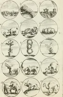 An illustration from Livre curieux et utile pour les sçavans et artistes : composé de trois alphabets de chiffres simples, doubles & triples, fleuronnez et au premier trait : accompagné d'un tres grand nombre de devises, emblêmes, médailles et autres figures hieroglyfiques : ensemble de plusieurs supports et cimiers pour les ornemens des armes : avec une table tres ample par le moyen de laquelle on trouvera facilement tous les noms imaginables (1685)