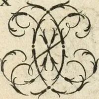 An illustration from Livre curieux et utile pour les sçavans et artistes : composé de trois alphabets de chiffres simples, doubles & triples, fleuronnez et au premier trait : accompagné d'un tres grand nombre de devises, emblêmes, médailles et autres figures hieroglyfiques : ensemble de plusieurs supports et cimiers pour les ornemens des armes : avec une table tres ample par le moyen de laquelle on trouvera facilement tous les noms imaginables (1685)