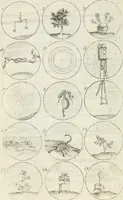 An illustration from Livre curieux et utile pour les sçavans et artistes : composé de trois alphabets de chiffres simples, doubles & triples, fleuronnez et au premier trait : accompagné d'un tres grand nombre de devises, emblêmes, médailles et autres figures hieroglyfiques : ensemble de plusieurs supports et cimiers pour les ornemens des armes : avec une table tres ample par le moyen de laquelle on trouvera facilement tous les noms imaginables (1685)