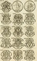 An illustration from Livre curieux et utile pour les sçavans et artistes : composé de trois alphabets de chiffres simples, doubles & triples, fleuronnez et au premier trait : accompagné d'un tres grand nombre de devises, emblêmes, médailles et autres figures hieroglyfiques : ensemble de plusieurs supports et cimiers pour les ornemens des armes : avec une table tres ample par le moyen de laquelle on trouvera facilement tous les noms imaginables (1685)