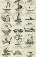 An illustration from Livre curieux et utile pour les sçavans et artistes : composé de trois alphabets de chiffres simples, doubles & triples, fleuronnez et au premier trait : accompagné d'un tres grand nombre de devises, emblêmes, médailles et autres figures hieroglyfiques : ensemble de plusieurs supports et cimiers pour les ornemens des armes : avec une table tres ample par le moyen de laquelle on trouvera facilement tous les noms imaginables (1685)