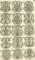 An illustration from Livre curieux et utile pour les sçavans et artistes : composé de trois alphabets de chiffres simples, doubles & triples, fleuronnez et au premier trait : accompagné d'un tres grand nombre de devises, emblêmes, médailles et autres figures hieroglyfiques : ensemble de plusieurs supports et cimiers pour les ornemens des armes : avec une table tres ample par le moyen de laquelle on trouvera facilement tous les noms imaginables (1685)