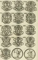An illustration from Livre curieux et utile pour les sçavans et artistes : composé de trois alphabets de chiffres simples, doubles & triples, fleuronnez et au premier trait : accompagné d'un tres grand nombre de devises, emblêmes, médailles et autres figures hieroglyfiques : ensemble de plusieurs supports et cimiers pour les ornemens des armes : avec une table tres ample par le moyen de laquelle on trouvera facilement tous les noms imaginables (1685)