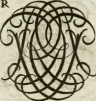 An illustration from Livre curieux et utile pour les sçavans et artistes : composé de trois alphabets de chiffres simples, doubles & triples, fleuronnez et au premier trait : accompagné d'un tres grand nombre de devises, emblêmes, médailles et autres figures hieroglyfiques : ensemble de plusieurs supports et cimiers pour les ornemens des armes : avec une table tres ample par le moyen de laquelle on trouvera facilement tous les noms imaginables (1685)