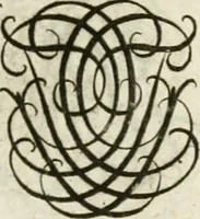An illustration from Livre curieux et utile pour les sçavans et artistes : composé de trois alphabets de chiffres simples, doubles & triples, fleuronnez et au premier trait : accompagné d'un tres grand nombre de devises, emblêmes, médailles et autres figures hieroglyfiques : ensemble de plusieurs supports et cimiers pour les ornemens des armes : avec une table tres ample par le moyen de laquelle on trouvera facilement tous les noms imaginables (1685)
