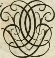 An illustration from Livre curieux et utile pour les sçavans et artistes : composé de trois alphabets de chiffres simples, doubles & triples, fleuronnez et au premier trait : accompagné d'un tres grand nombre de devises, emblêmes, médailles et autres figures hieroglyfiques : ensemble de plusieurs supports et cimiers pour les ornemens des armes : avec une table tres ample par le moyen de laquelle on trouvera facilement tous les noms imaginables (1685)