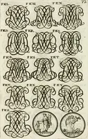 Picture 164 of 262 from Livre curieux et utile pour les sçavans et artistes : composé de trois alphabets de chiffres simples, doubles & triples, fleuronnez et au premier trait : accompagné d'un tres grand nombre de devises, emblêmes, médailles et autres figures hieroglyfiques : ensemble de plusieurs supports et cimiers pour les ornemens des armes : avec une table tres ample par le moyen de laquelle on trouvera facilement tous les noms imaginables (1685), leaf 231