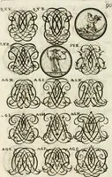 Picture 182 of 262 from Livre curieux et utile pour les sçavans et artistes : composé de trois alphabets de chiffres simples, doubles & triples, fleuronnez et au premier trait : accompagné d'un tres grand nombre de devises, emblêmes, médailles et autres figures hieroglyfiques : ensemble de plusieurs supports et cimiers pour les ornemens des armes : avec une table tres ample par le moyen de laquelle on trouvera facilement tous les noms imaginables (1685), leaf 249