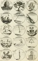 An illustration from Livre curieux et utile pour les sçavans et artistes : composé de trois alphabets de chiffres simples, doubles & triples, fleuronnez et au premier trait : accompagné d'un tres grand nombre de devises, emblêmes, médailles et autres figures hieroglyfiques : ensemble de plusieurs supports et cimiers pour les ornemens des armes : avec une table tres ample par le moyen de laquelle on trouvera facilement tous les noms imaginables (1685)