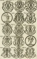 An illustration from Livre curieux et utile pour les sçavans et artistes : composé de trois alphabets de chiffres simples, doubles & triples, fleuronnez et au premier trait : accompagné d'un tres grand nombre de devises, emblêmes, médailles et autres figures hieroglyfiques : ensemble de plusieurs supports et cimiers pour les ornemens des armes : avec une table tres ample par le moyen de laquelle on trouvera facilement tous les noms imaginables (1685)