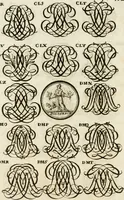An illustration from Livre curieux et utile pour les sçavans et artistes : composé de trois alphabets de chiffres simples, doubles & triples, fleuronnez et au premier trait : accompagné d'un tres grand nombre de devises, emblêmes, médailles et autres figures hieroglyfiques : ensemble de plusieurs supports et cimiers pour les ornemens des armes : avec une table tres ample par le moyen de laquelle on trouvera facilement tous les noms imaginables (1685)