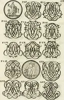 Picture 206 of 262 from Livre curieux et utile pour les sçavans et artistes : composé de trois alphabets de chiffres simples, doubles & triples, fleuronnez et au premier trait : accompagné d'un tres grand nombre de devises, emblêmes, médailles et autres figures hieroglyfiques : ensemble de plusieurs supports et cimiers pour les ornemens des armes : avec une table tres ample par le moyen de laquelle on trouvera facilement tous les noms imaginables (1685), leaf 273