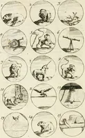 An illustration from Livre curieux et utile pour les sçavans et artistes : composé de trois alphabets de chiffres simples, doubles & triples, fleuronnez et au premier trait : accompagné d'un tres grand nombre de devises, emblêmes, médailles et autres figures hieroglyfiques : ensemble de plusieurs supports et cimiers pour les ornemens des armes : avec une table tres ample par le moyen de laquelle on trouvera facilement tous les noms imaginables (1685)
