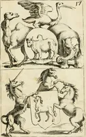An illustration from Livre curieux et utile pour les sçavans et artistes : composé de trois alphabets de chiffres simples, doubles & triples, fleuronnez et au premier trait : accompagné d'un tres grand nombre de devises, emblêmes, médailles et autres figures hieroglyfiques : ensemble de plusieurs supports et cimiers pour les ornemens des armes : avec une table tres ample par le moyen de laquelle on trouvera facilement tous les noms imaginables (1685)