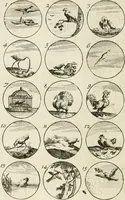 An illustration from Livre curieux et utile pour les sçavans et artistes : composé de trois alphabets de chiffres simples, doubles & triples, fleuronnez et au premier trait : accompagné d'un tres grand nombre de devises, emblêmes, médailles et autres figures hieroglyfiques : ensemble de plusieurs supports et cimiers pour les ornemens des armes : avec une table tres ample par le moyen de laquelle on trouvera facilement tous les noms imaginables (1685)