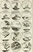 An illustration from Livre curieux et utile pour les sçavans et artistes : composé de trois alphabets de chiffres simples, doubles & triples, fleuronnez et au premier trait : accompagné d'un tres grand nombre de devises, emblêmes, médailles et autres figures hieroglyfiques : ensemble de plusieurs supports et cimiers pour les ornemens des armes : avec une table tres ample par le moyen de laquelle on trouvera facilement tous les noms imaginables (1685)
