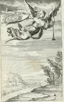 An illustration from Livre curieux et utile pour les sçavans et artistes : composé de trois alphabets de chiffres simples, doubles & triples, fleuronnez et au premier trait : accompagné d'un tres grand nombre de devises, emblêmes, médailles et autres figures hieroglyfiques : ensemble de plusieurs supports et cimiers pour les ornemens des armes : avec une table tres ample par le moyen de laquelle on trouvera facilement tous les noms imaginables (1685)