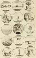 An illustration from Livre curieux et utile pour les sçavans et artistes : composé de trois alphabets de chiffres simples, doubles & triples, fleuronnez et au premier trait : accompagné d'un tres grand nombre de devises, emblêmes, médailles et autres figures hieroglyfiques : ensemble de plusieurs supports et cimiers pour les ornemens des armes : avec une table tres ample par le moyen de laquelle on trouvera facilement tous les noms imaginables (1685)