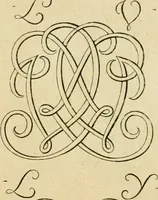 An illustration from Livre de chiffres a double traits, ou l'on trouve les noms & surnoms. : Vtile aux peintres, sculpteurs, graveurs et autres. Dedia Monseigneur le Dauphin (1685)