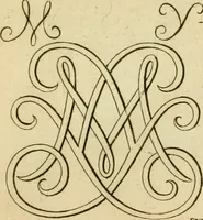 An illustration from Livre de chiffres a double traits, ou l'on trouve les noms & surnoms. : Vtile aux peintres, sculpteurs, graveurs et autres. Dedia Monseigneur le Dauphin (1685)