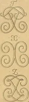 An illustration from Livre de chiffres a double traits, ou l'on trouve les noms & surnoms. : Vtile aux peintres, sculpteurs, graveurs et autres. Dedia Monseigneur le Dauphin (1685)