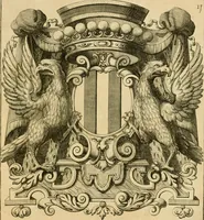 An illustration from Livre de chiffres a double traits, ou l'on trouve les noms & surnoms. : Vtile aux peintres, sculpteurs, graveurs et autres. Dedia Monseigneur le Dauphin (1685)
