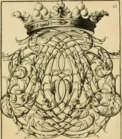 Picture 244 of 279 from Livre de chiffres a double traits, ou l'on trouve les noms & surnoms. : Vtile aux peintres, sculpteurs, graveurs et autres. Dedia Monseigneur le Dauphin (1685), leaf 206