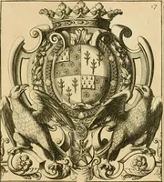 An illustration from Livre de chiffres a double traits, ou l'on trouve les noms & surnoms. : Vtile aux peintres, sculpteurs, graveurs et autres. Dedia Monseigneur le Dauphin (1685)