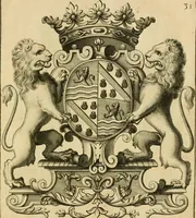 An illustration from Livre de chiffres a double traits, ou l'on trouve les noms & surnoms. : Vtile aux peintres, sculpteurs, graveurs et autres. Dedia Monseigneur le Dauphin (1685)