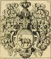 An illustration from Livre de chiffres a double traits, ou l'on trouve les noms & surnoms. : Vtile aux peintres, sculpteurs, graveurs et autres. Dedia Monseigneur le Dauphin (1685)