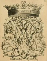 An illustration from Livre de chiffres a double traits, ou l'on trouve les noms & surnoms. : Vtile aux peintres, sculpteurs, graveurs et autres. Dedia Monseigneur le Dauphin (1685)