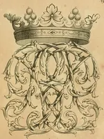 An illustration from Livre de chiffres a double traits, ou l'on trouve les noms & surnoms. : Vtile aux peintres, sculpteurs, graveurs et autres. Dedia Monseigneur le Dauphin (1685)