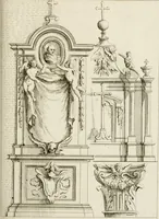 An illustration from Livre de fragments d'architectures, recüeilis et dessinés à Rome d'après les plus beaux monuments (1720)