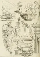 An illustration from Livre de fragments d'architectures, recüeilis et dessinés à Rome d'après les plus beaux monuments (1720)