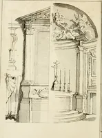 An illustration from Livre de fragments d'architectures, recüeilis et dessinés à Rome d'après les plus beaux monuments (1720)