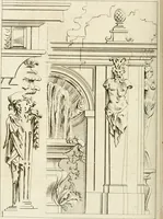 An illustration from Livre de fragments d'architectures, recüeilis et dessinés à Rome d'après les plus beaux monuments (1720)