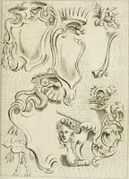 An illustration from Livre de fragments d'architectures, recüeilis et dessinés à Rome d'après les plus beaux monuments (1720)
