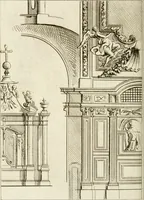 An illustration from Livre de fragments d'architectures, recüeilis et dessinés à Rome d'après les plus beaux monuments (1720)