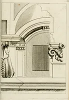 An illustration from Livre de fragments d'architectures, recüeilis et dessinés à Rome d'après les plus beaux monuments (1720)