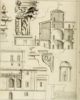 An illustration from Livre de fragments d'architectures, recüeilis et dessinés à Rome d'après les plus beaux monuments (1720)