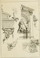 An illustration from Livre de fragments d'architectures, recüeilis et dessinés à Rome d'après les plus beaux monuments (1720)