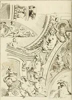 An illustration from Livre de fragments d'architectures, recüeilis et dessinés à Rome d'après les plus beaux monuments (1720)