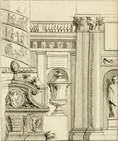 An illustration from Livre de fragments d'architectures, recüeilis et dessinés à Rome d'après les plus beaux monuments (1720)