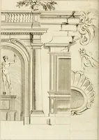 An illustration from Livre de fragments d'architectures, recüeilis et dessinés à Rome d'après les plus beaux monuments (1720)