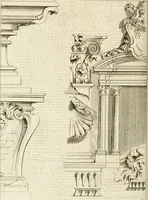 An illustration from Livre de fragments d'architectures, recüeilis et dessinés à Rome d'après les plus beaux monuments (1720)