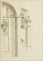 An illustration from Livre de fragments d'architectures, recüeilis et dessinés à Rome d'après les plus beaux monuments (1720)