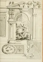 An illustration from Livre de fragments d'architectures, recüeilis et dessinés à Rome d'après les plus beaux monuments (1720)