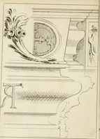 An illustration from Livre de fragments d'architectures, recüeilis et dessinés à Rome d'après les plus beaux monuments (1720)